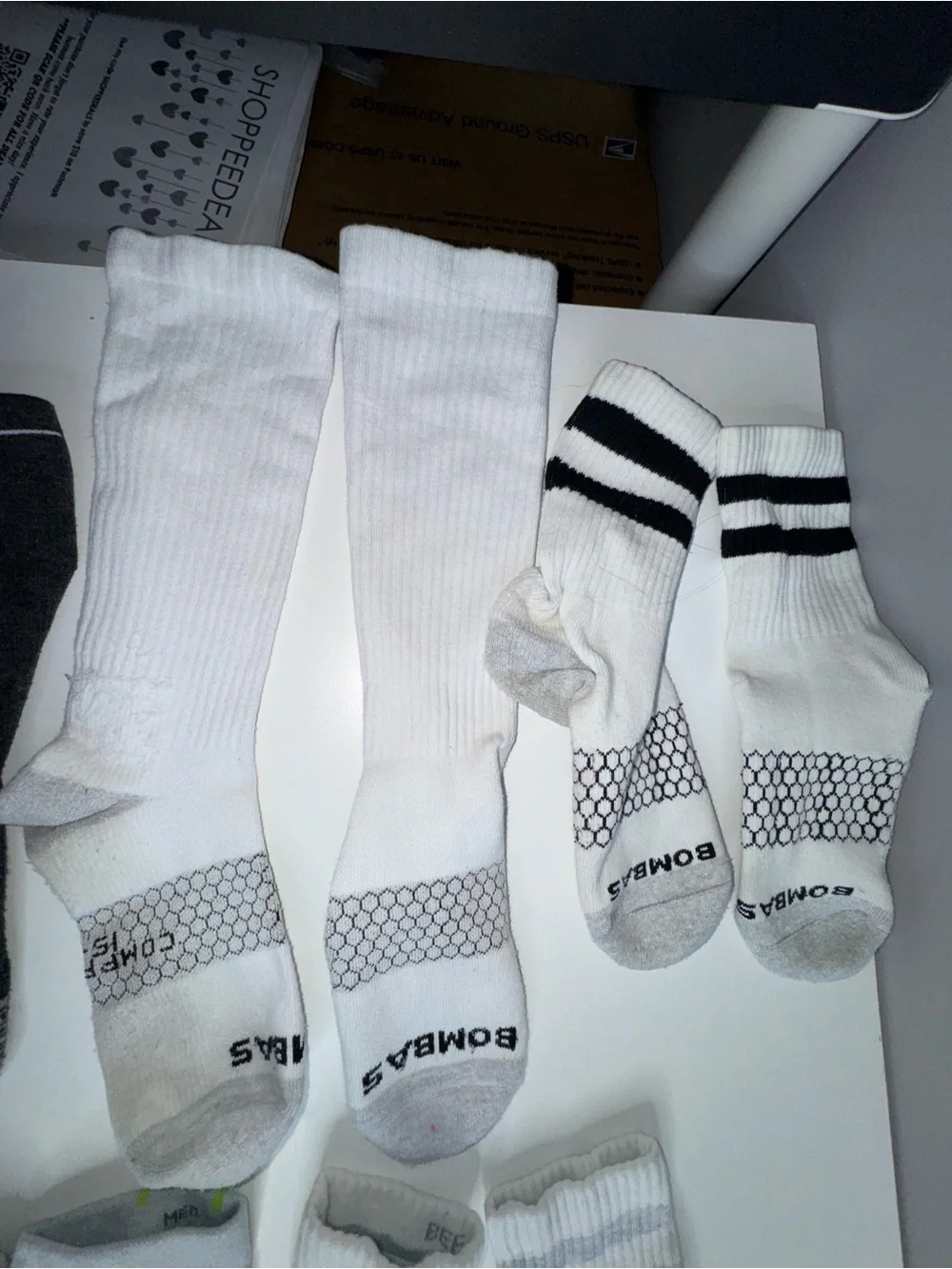 Lot of 10 Adult Medium Bombas Socks + 2 Non-Bombas Cable Knit Socks | Mixed